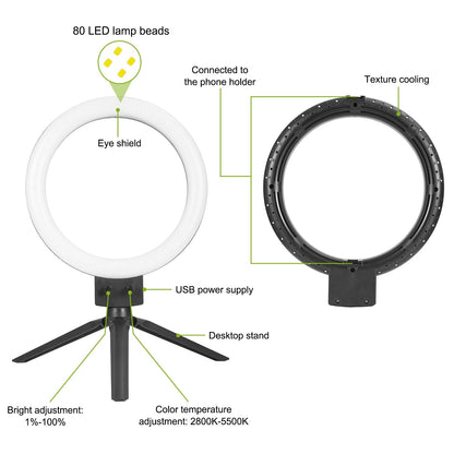 Skorter | 9" Dimmable LED Ring Light with Stand