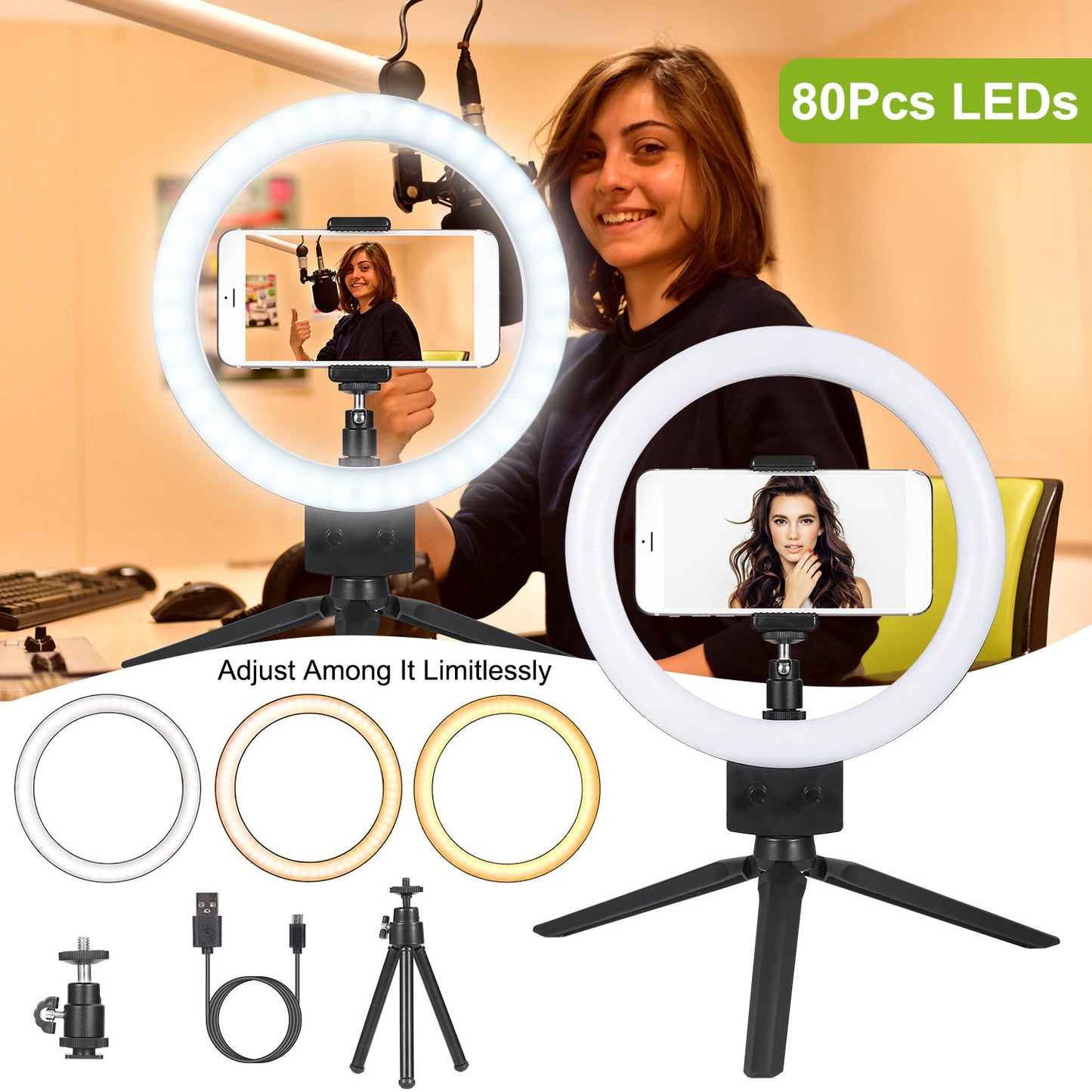 Skorter | 9" Dimmable LED Ring Light with Stand
