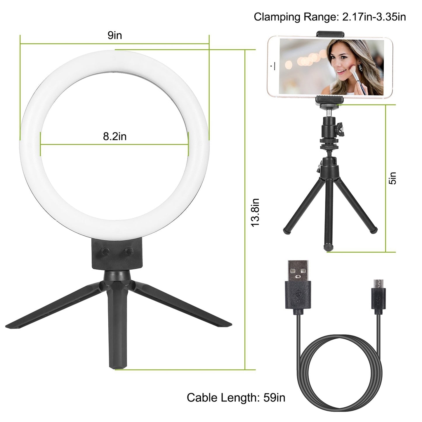 Skorter | 9" Dimmable LED Ring Light with Stand