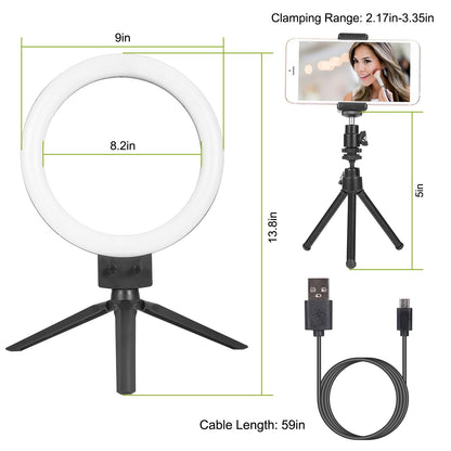 Skorter | 9" Dimmable LED Ring Light with Stand