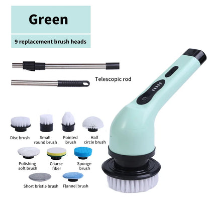 Skorter | 9-in-1 Electric Spin Cleaning Brush with LED Display – 1+1 FREE