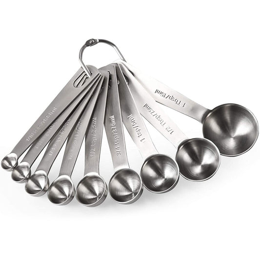 Skorter | 9-piece set: stainless steel measuring spoons for dry and liquid ingredients