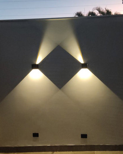 Skorter | LED Outdoor Up Down Wall Light | Waterproof Metal Fixture for Patio. Garden & Entryway Illumination