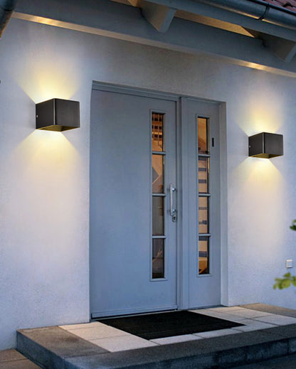 Skorter | LED Outdoor Up Down Wall Light | Waterproof Metal Fixture for Patio. Garden & Entryway Illumination