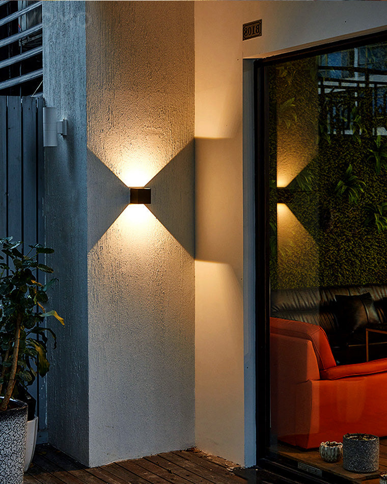 Skorter | LED Outdoor Up Down Wall Light | Waterproof Metal Fixture for Patio. Garden & Entryway Illumination