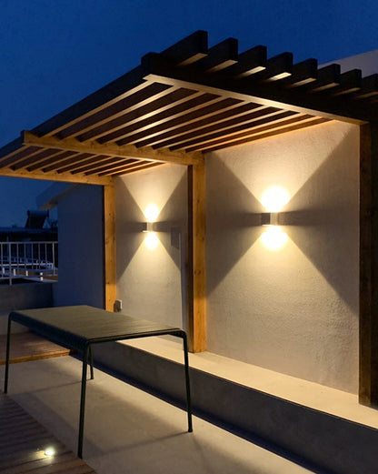 Skorter | LED Outdoor Up Down Wall Light | Waterproof Metal Fixture for Patio. Garden & Entryway Illumination