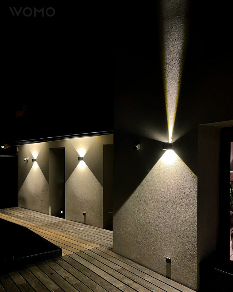 Skorter | LED Outdoor Up Down Wall Light | Waterproof Metal Fixture for Patio. Garden & Entryway Illumination