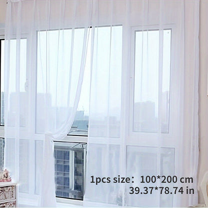 Skorter | 2 pcs Flower Voile Curtains - 200cm x 100cm Sheer Window Panels with Eyelets, Lightweight & Washable