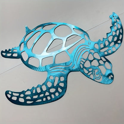 Skorter | 1 pcs Metallic Sea Turtle Wall Art - Handmade Coastal Charm for Indoor Living Room Decor - Nautical Beach Theme Artistic Accent
