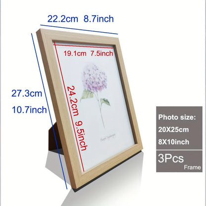 Skorter | 3-part Wooden Picture Frame - Classic Picture Frame for Wall and Table Decoration, Perfect for Parties and Gifts