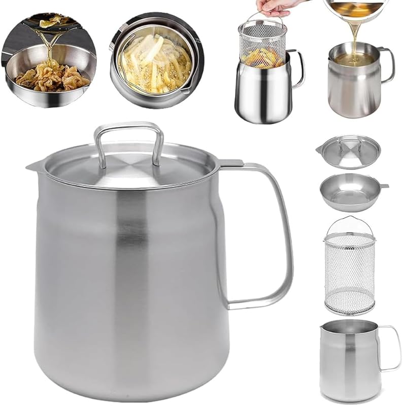 skorter | 2-In-1 Stainless Steel Multifunctional Oil Filter Pot