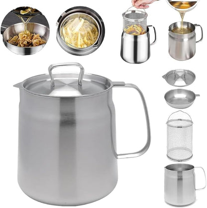 skorter | 2-In-1 Stainless Steel Multifunctional Oil Filter Pot