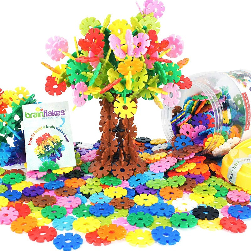 Skørter | Brain Flakes 500 Piece Connector Set - A Creative and Educational Alternative to Building Blocks - Tested for Children's Safety - A Great Stem Toy for Both Boys and Girls