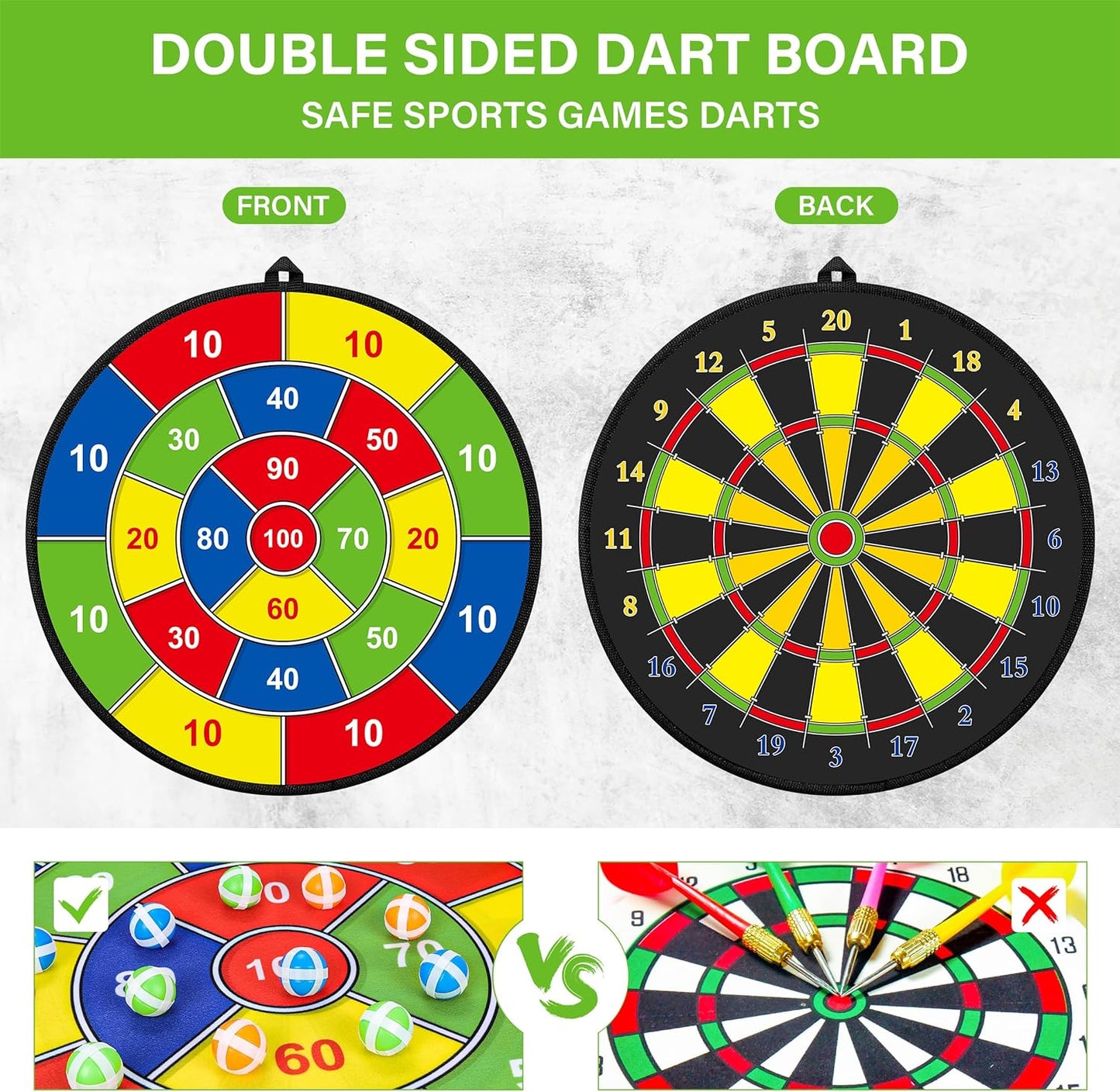 Skorter | Large double-sided dartboard for kids – Play, learn and relax