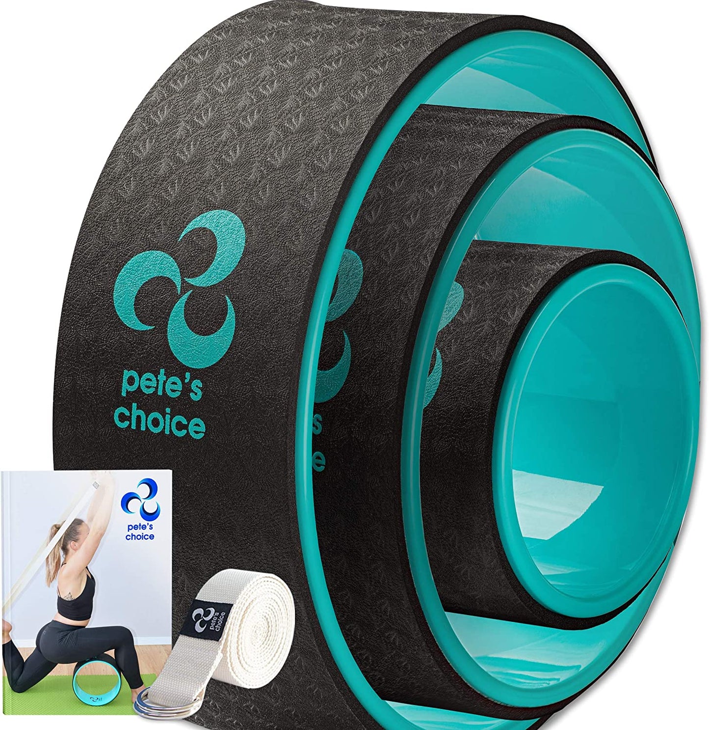 Skørter | Pete's Choice Yoga Wheels with Yoga Strap & Exercise Guide | Comfortable & Durable Yoga Balance Accessory | Increase Flexibility | Improve Posture