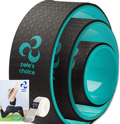 Skørter | Pete's Choice Yoga Wheels with Yoga Strap & Exercise Guide | Comfortable & Durable Yoga Balance Accessory | Increase Flexibility | Improve Posture