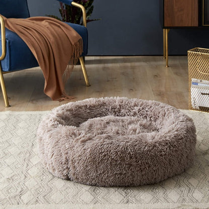 Skorter | PawNest Calming Donut Cat Bed | Round Plush Nest | Stress-Reducing & Cozy | Perfect for Cats & Small Dogs