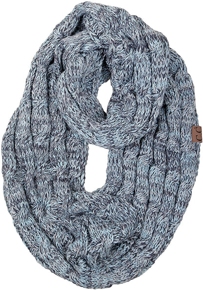 Skorter | Funky Junque’s Beanies Matching Ribbed Winter Warm Cable Knit Infinity Scarf