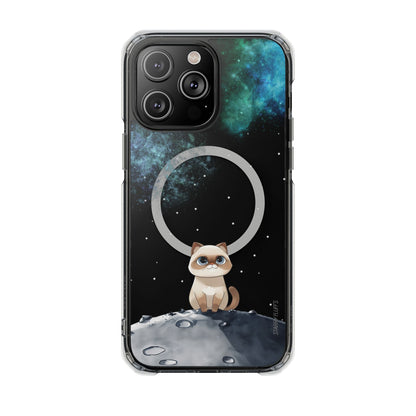 Skorter | Fluff's - Nebula the Siamese in Space Magnetic Clear Case for iPhone Series