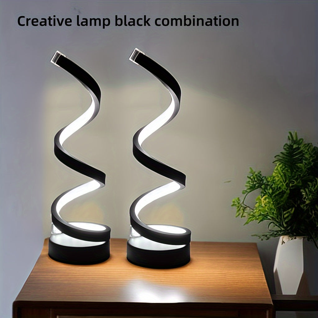 Skorter | Modern Spiral Table Lamp – Creative LED Desk Lamp with Gentle Warm Light, Perfect for Bedroom, Living Room, and Study Decor