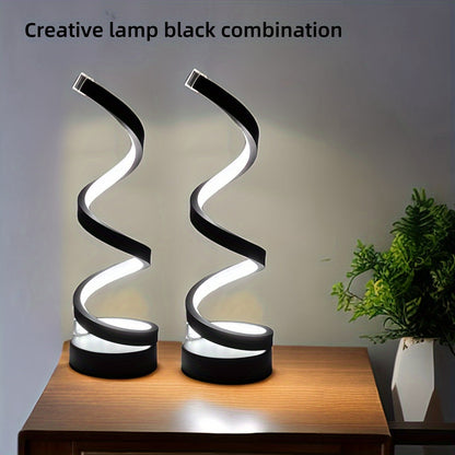 Skorter | Modern Spiral Table Lamp – Creative LED Desk Lamp with Gentle Warm Light, Perfect for Bedroom, Living Room, and Study Decor