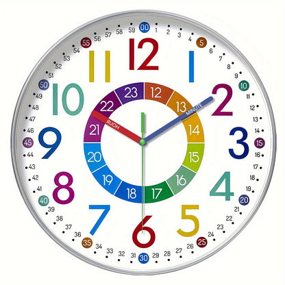 Skorter | Quiet Educational Wall Clock with Colorful Hands