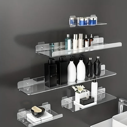 Skorter | Acrylic Shelf - Floating Hanging Shelf - Drill-Free Shower Shelf and Storage Shelf