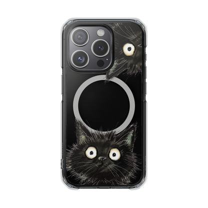 Skorter | Black Cat Magnetic Clear Case for iPhone Series