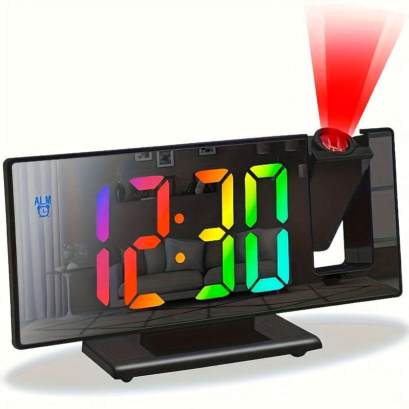 Skorter | TimeView - Projector Alarm Clock with Mirror and LED Screen