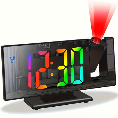Skorter | TimeView - Projector Alarm Clock with Mirror and LED Screen