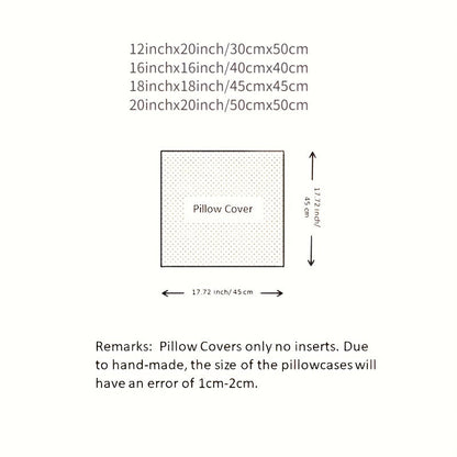 Skorter | Boho Beige Cushion Cover with Fringes - For Sofa and Bed (without filling)