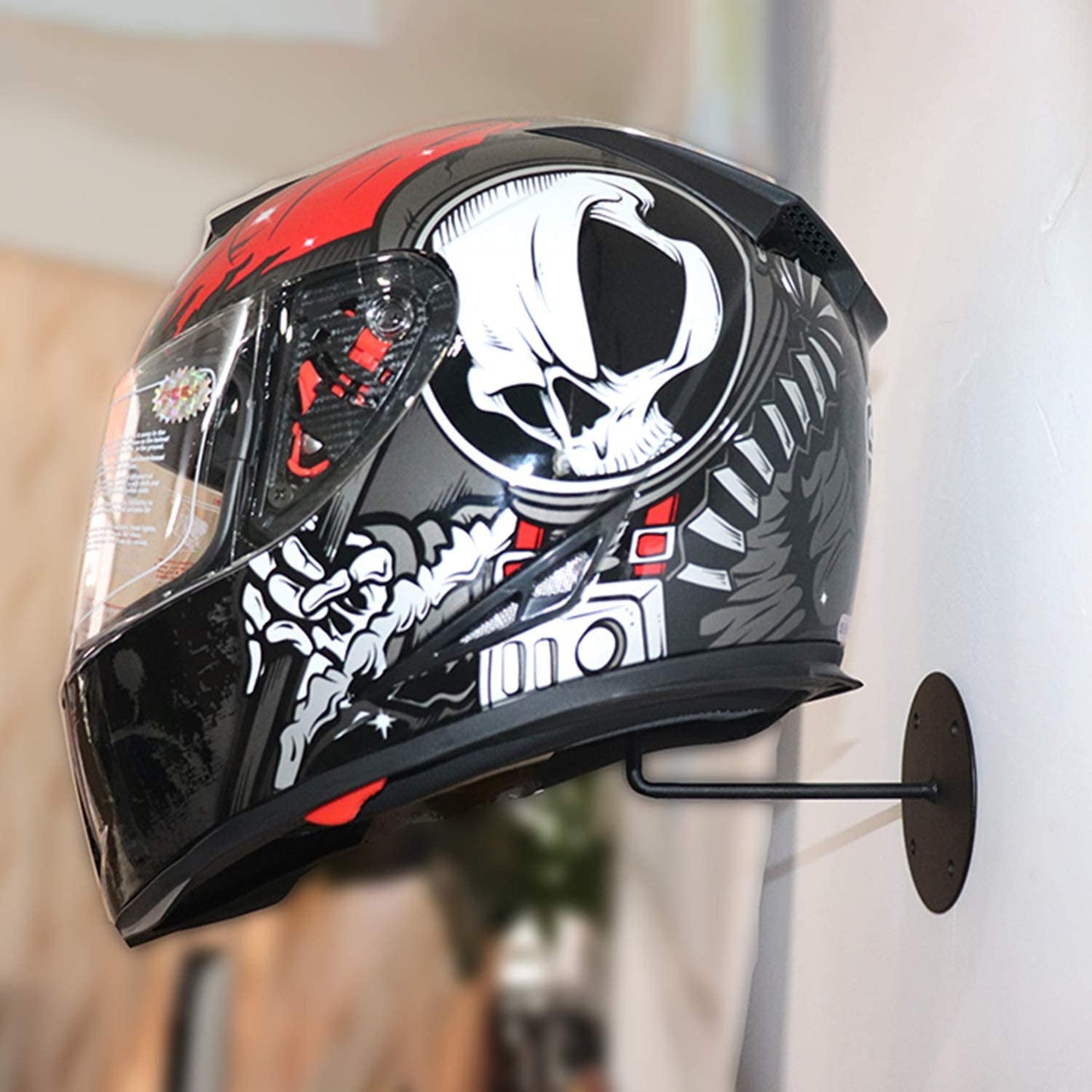 Skorter | Helmet Hanger Helmet Hanger Shelf Wall Mounted Hook for Coats, Hats, Caps - Upgraded