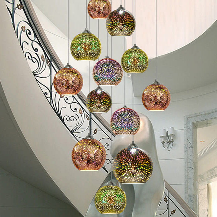 Skorter | Modern creative 3D colorful firework glass 1-light dome pendant lamp