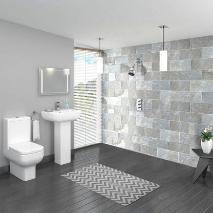 Skorter | 2-spray settings 2.92 inch wall-mounted fixed adjustable shower head in chrome -