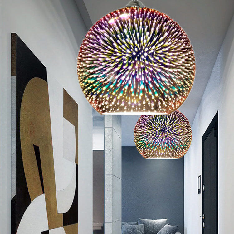 Skorter | Modern creative 3D colorful firework glass 1-light dome pendant lamp