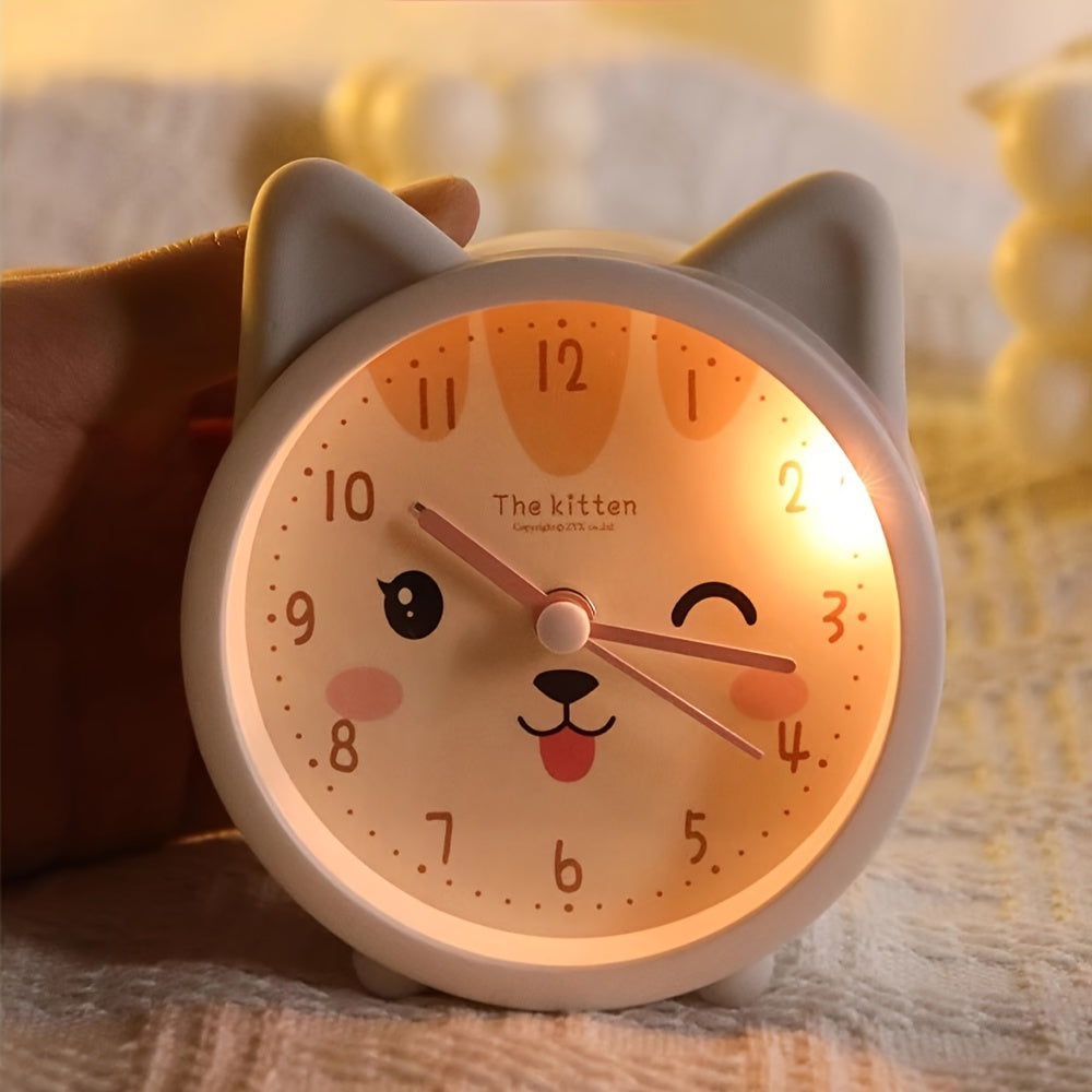 Skorter | Children's Alarm Clock with Night Light – Quiet, Rabbit Pattern & Compact Design