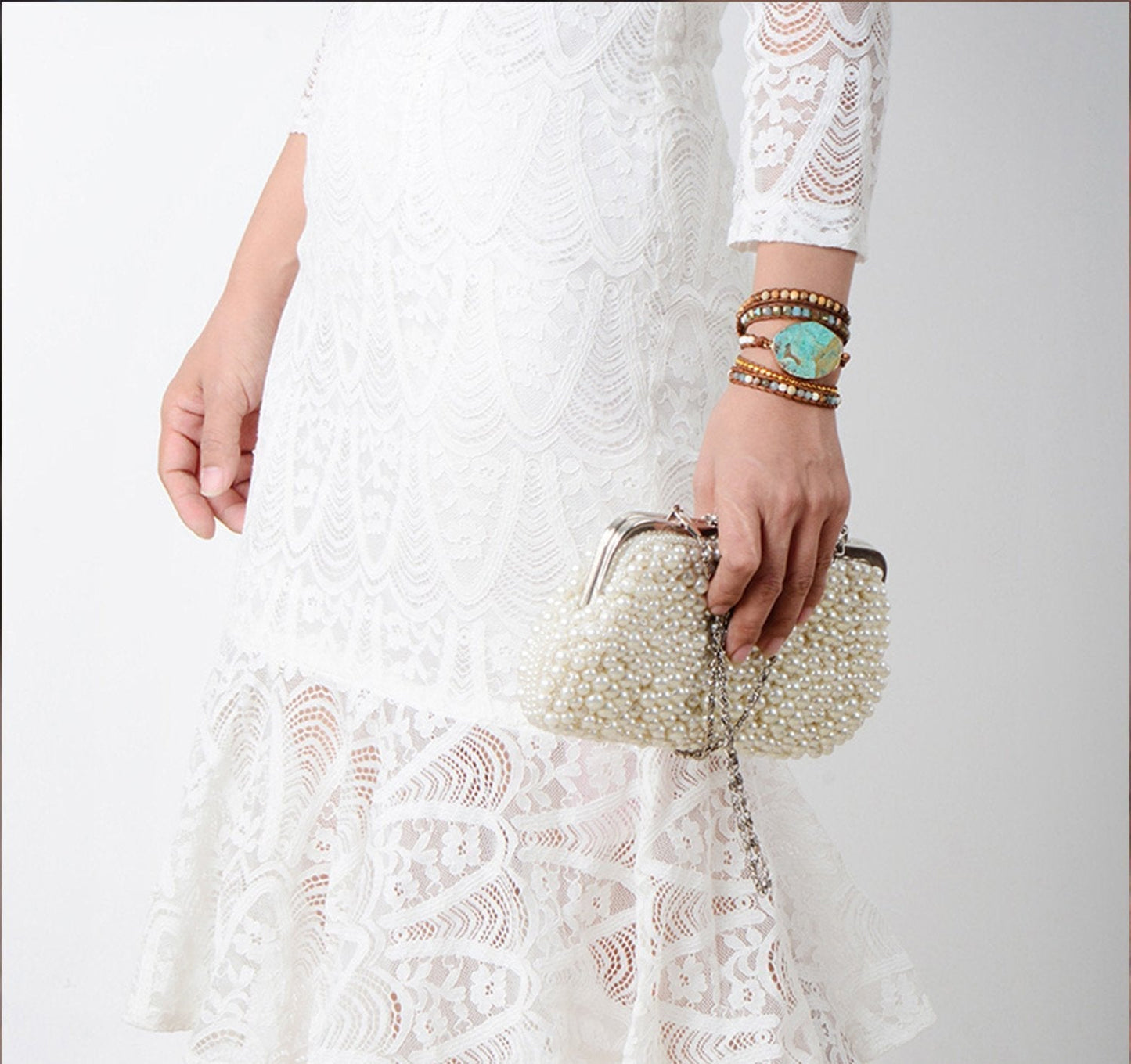 Skorter | Bohemian Handmade Natural Stone Leather Cord 5 Layers Bracelet