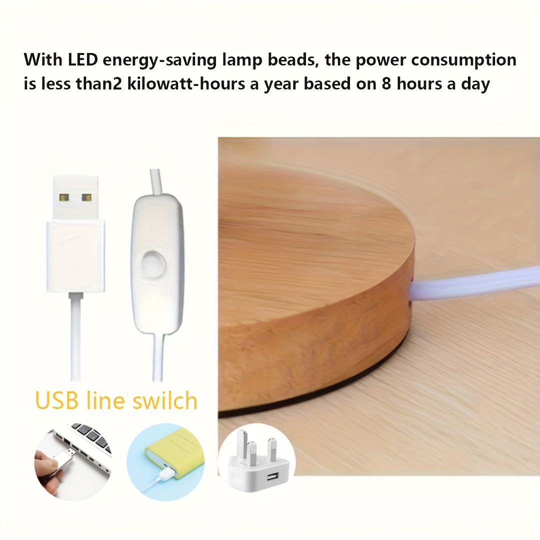 Skorter | LumiCrystal - Glass Crystals Table Lamp, LED Light Source, USB-Powered, Ideal