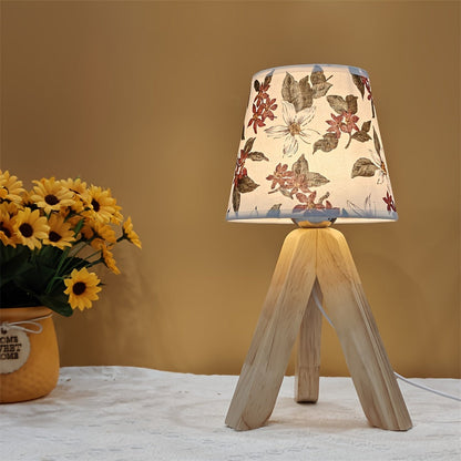 Skorter | Flower Lantern - Modern LED Table Lamp with Wooden Base, USB Powered