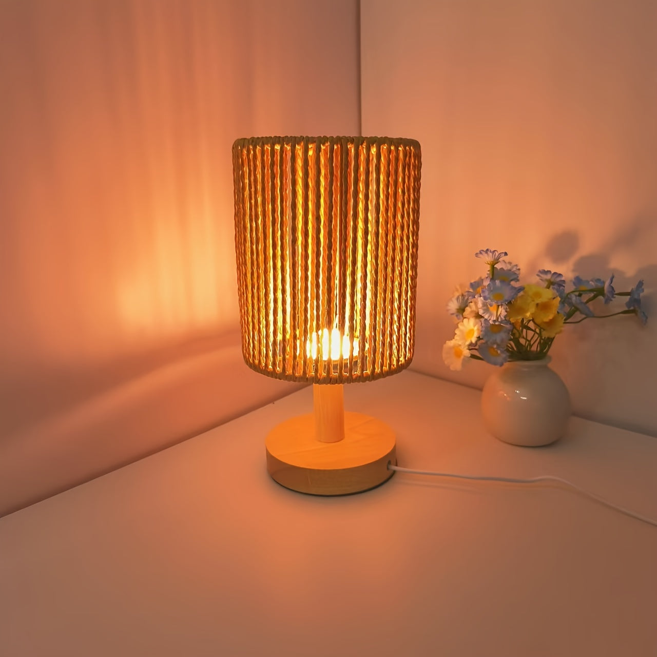 Skorter | BarrelGlow - Three Desk Lamp with Striped Pattern