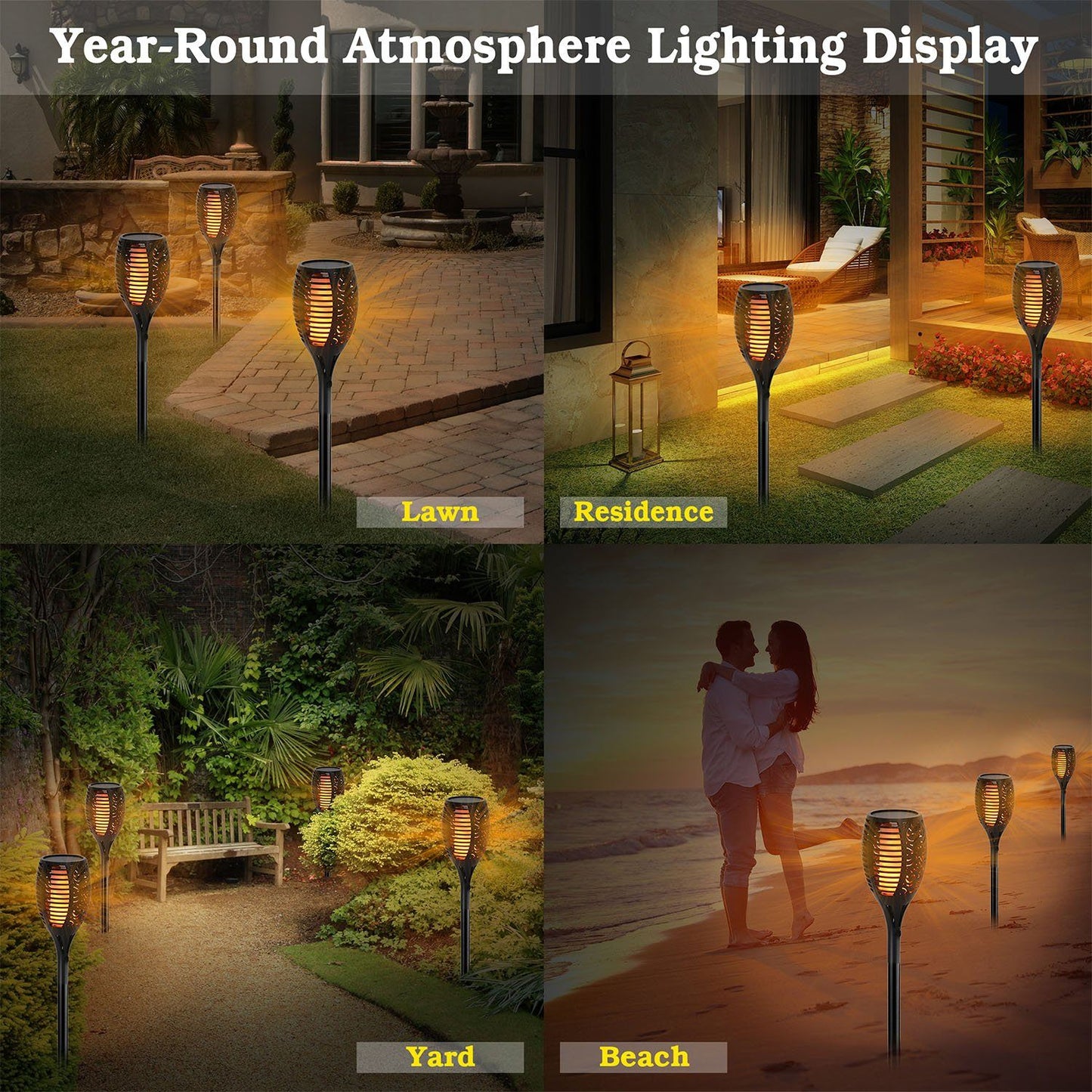Skorter | 96 LED solar flame lantern.