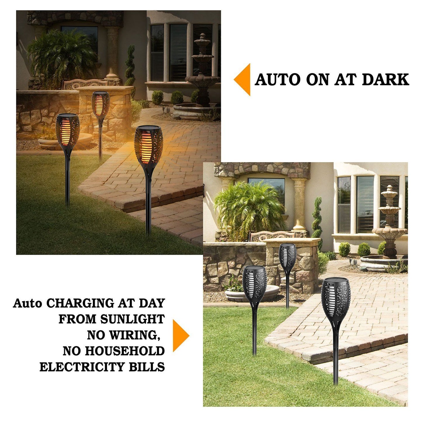 Skorter | 96 LED solar flame lantern.