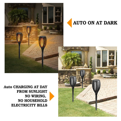 Skorter | 96 LED solar flame lantern.