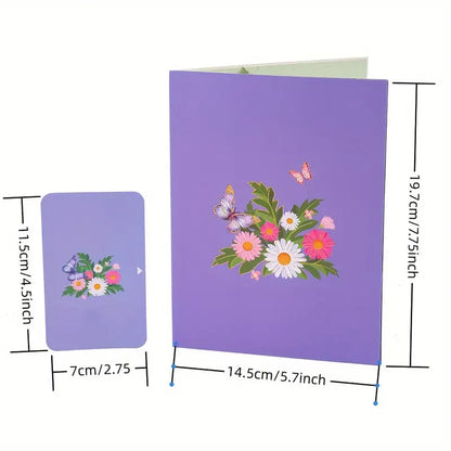 Skorter |  Vibrant 3D  Butterfly & Daisy Pop-Up Greeting Card