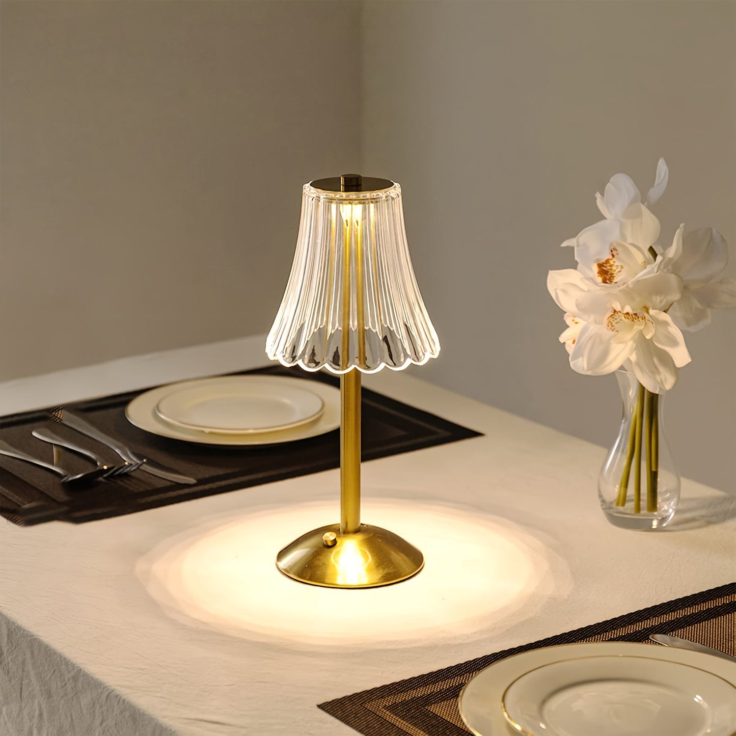 Skorter | Crystaluxe - LED Crystal Table Lamp with Touch Control, Three-colored Light