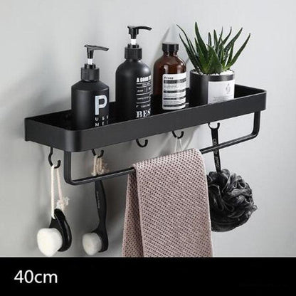 Skorter | Black bathroom shelf made of space aluminum for wall mounting