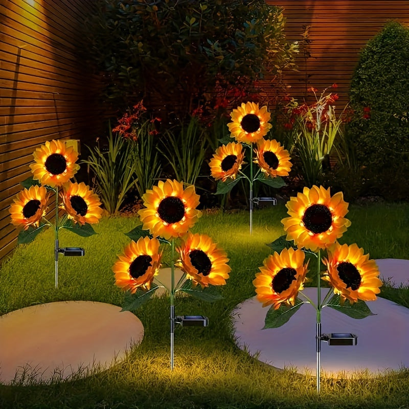 Skorter | SolarBloom - Sunflower LED Garden Lighting with 3 Heads, Waterproof