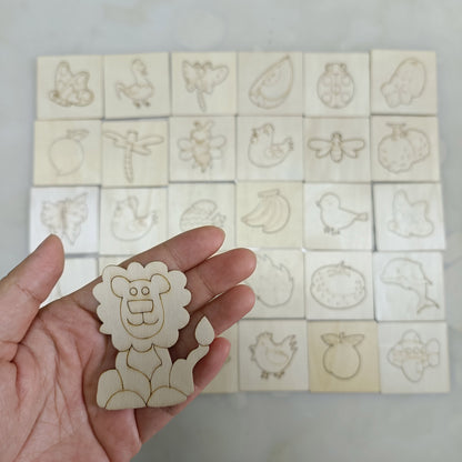 Skorter | 20-piece Montessori Drawing Toys Set - Wood DIY Painting Stencils Educational Learning Toys