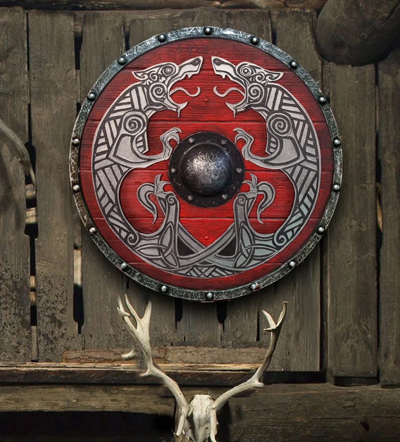 Skorter | Eivor Valhalla Raven Battle Damaged Viking Wooden Shield 30CM