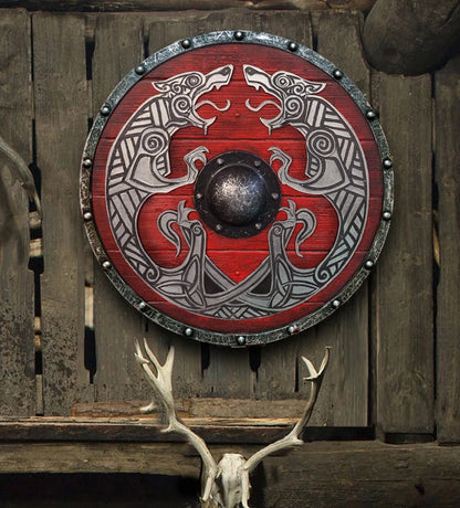 Skorter | Eivor Valhalla Raven Battle Damaged Viking Wooden Shield 30CM